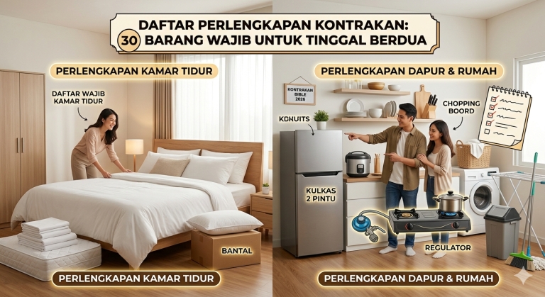 Daftar Perlengkapan Kontrakan: 30 Barang Wajib untuk Tinggal Berdua